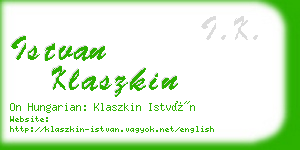 istvan klaszkin business card